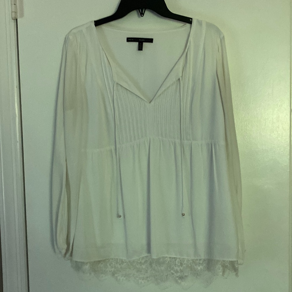 White House Black Market white blouse, size 12